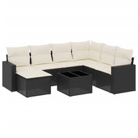 Set Divani da Giardino con Cuscini 8 pz Nero in Polyrattan