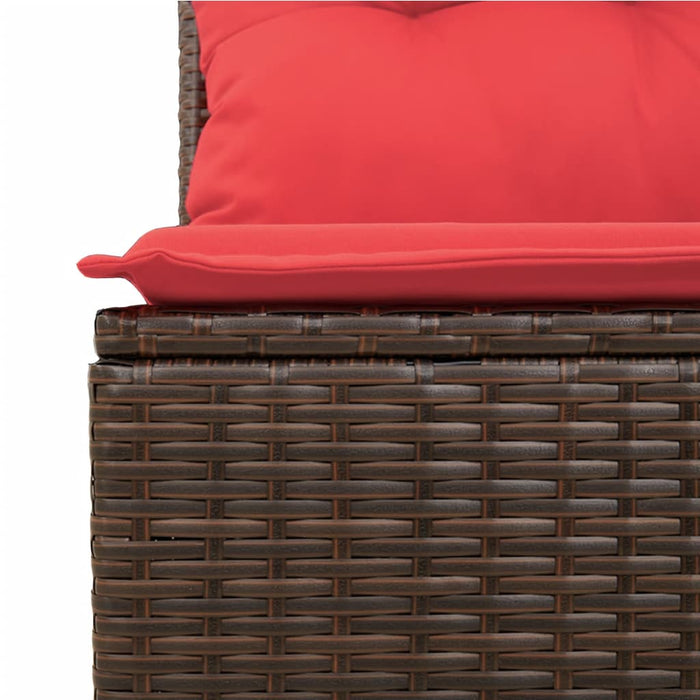 Set Divani da Giardino 9pz con Cuscini Marrone in Polyrattan