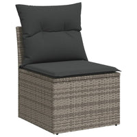 Set Divani da Giardino 11 pz con Cuscini in Polyrattan Grigio 3219470