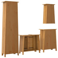 Set Mobili da Bagno 4 pz in Legno Massello di Pino 3223454