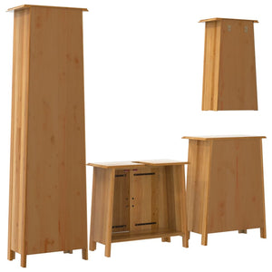 Set Mobili da Bagno 4 pz in Legno Massello di Pino 3223454