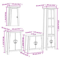 Set Mobili da Bagno 4 pz in Legno Massello di Pino