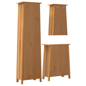 Set Mobili da Bagno 3 pz in Legno Massello di Pino 3223455