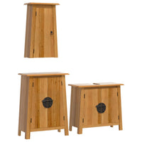 Set Mobili da Bagno 3 pz in Legno Massello di Pino 3223457