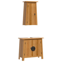 Set Mobili da Bagno 2 pz in Legno Massello di Pino 3223459