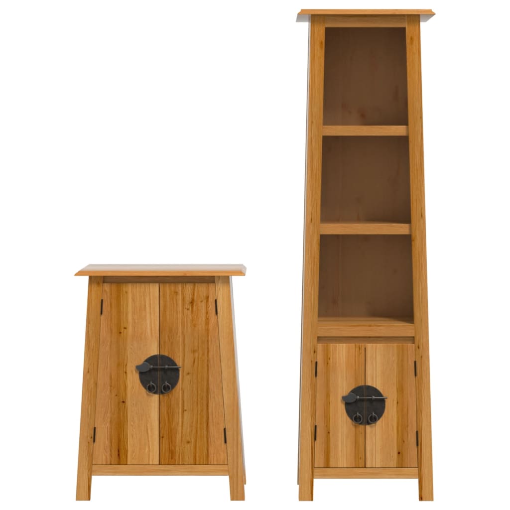 Set Mobili da Bagno 2 pz in Legno Massello di Pino
