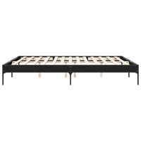 Giroletto Nero 200x200 cm in Legno Multistrato e Metallo 844996