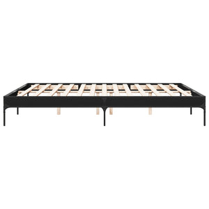 Giroletto Nero 200x200 cm in Legno Multistrato e Metallo 844996