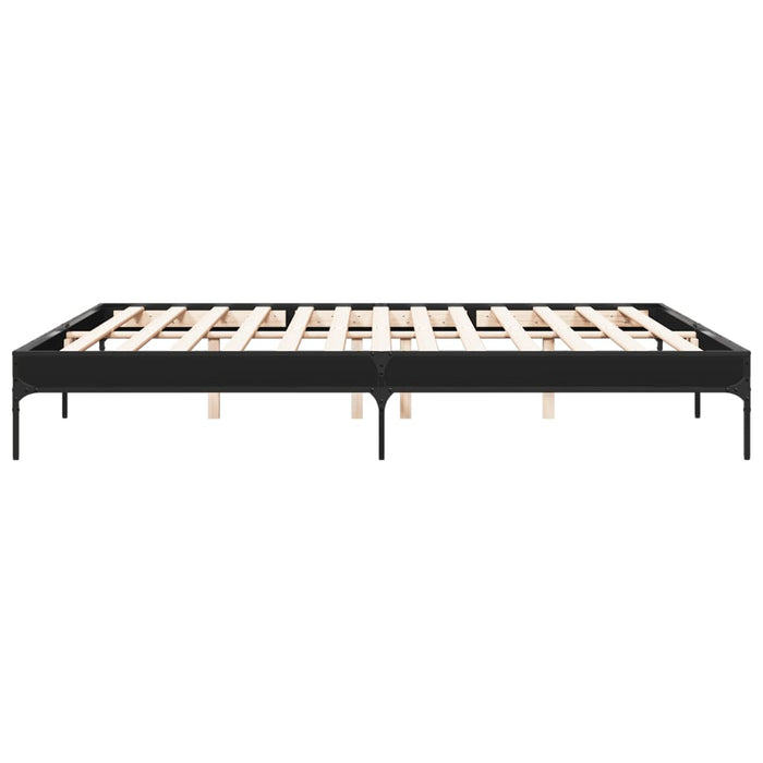 Giroletto Nero 200x200 cm in Legno Multistrato e Metallo 844996