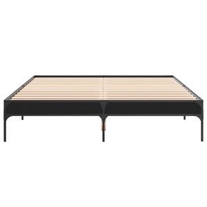 Giroletto Nero 150x200 cm in Legno Multistrato e Metallo 845011