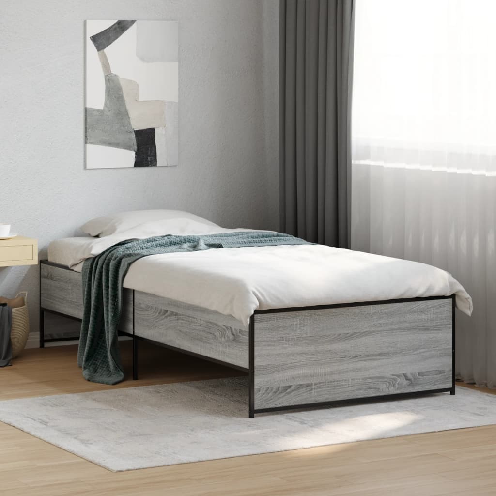 Giroletto senza Materasso-Struttura Letto Rovere Sonoma 90x190 cm 252563