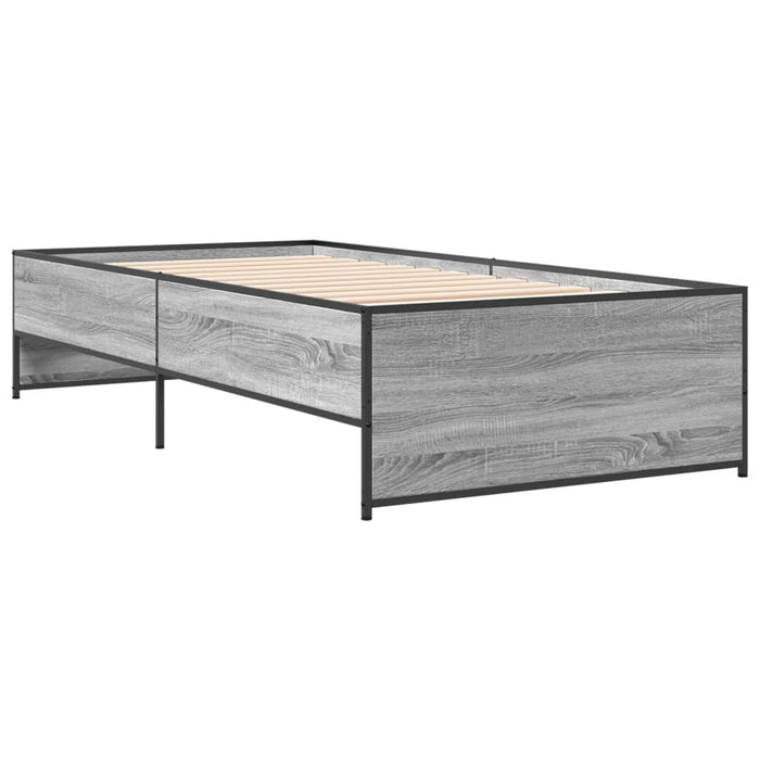 Giroletto-Struttura Letto Grigio Sonoma 75x190cm in Legno Multistrato e Metallo 859857