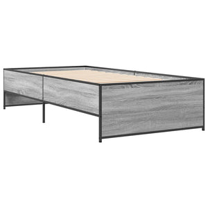 Giroletto-Struttura Letto Grigio Sonoma 75x190cm in Legno Multistrato e Metallo 859857