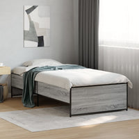 Giroletto-Struttura Letto Grigio Sonoma 75x190cm in Legno Multistrato e Metallo 859857