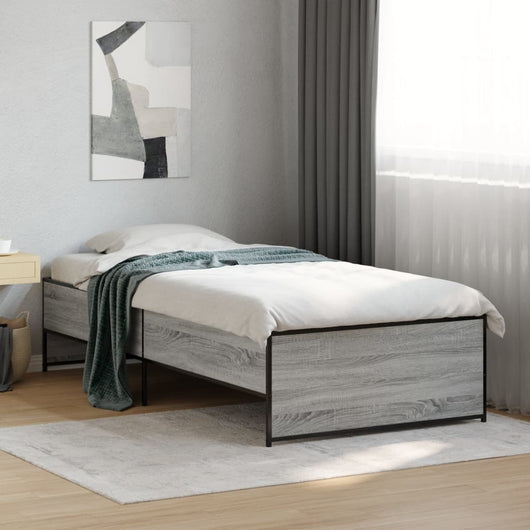 Giroletto-Struttura Letto Grigio Sonoma 75x190cm in Legno Multistrato e Metallo 859857