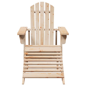 vidaXL Sedia Adirondack con Ottomana in Legno Massello di Abete
