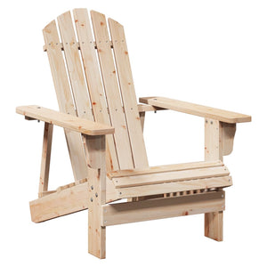 vidaXL Sedia Adirondack con Ottomana in Legno Massello di Abete