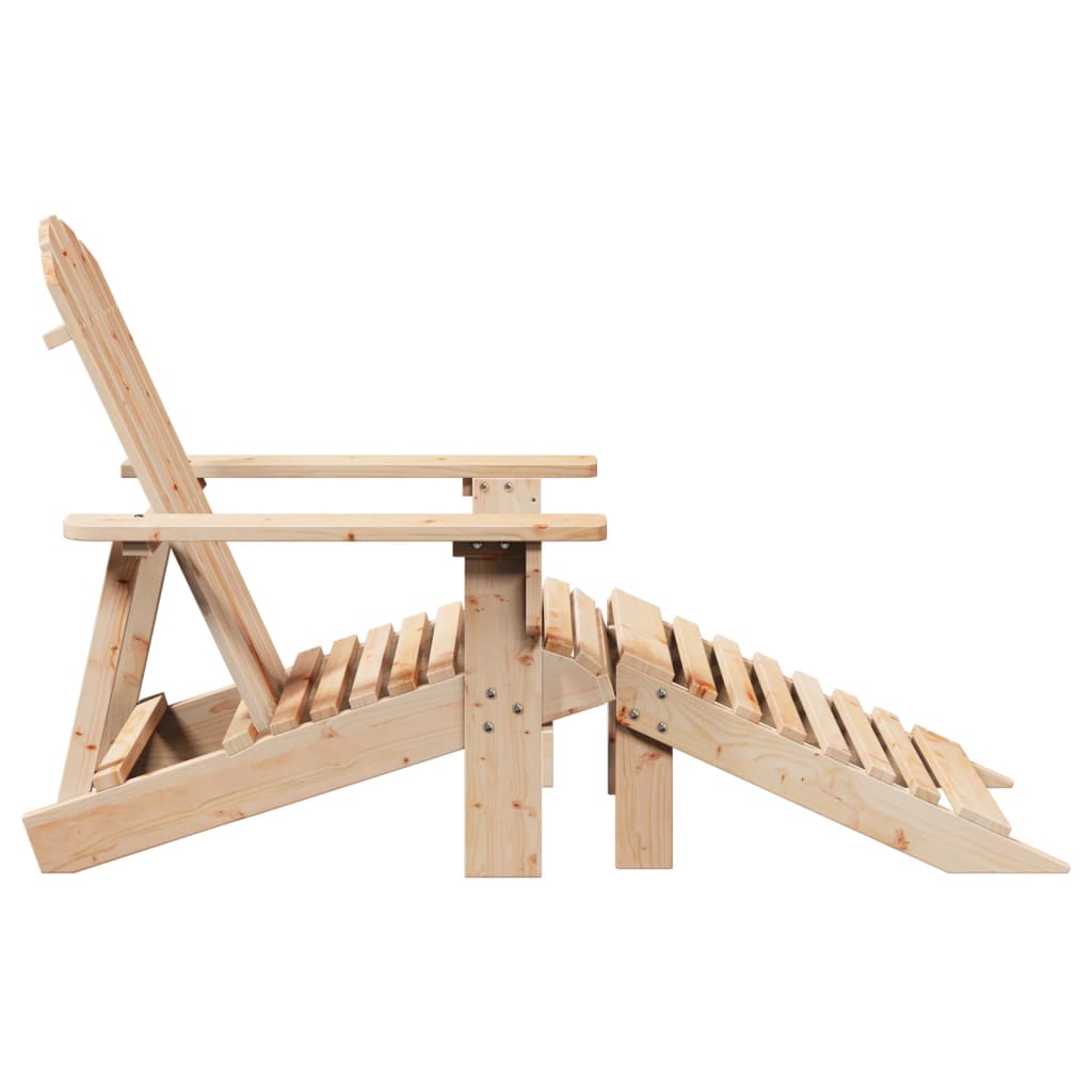 vidaXL Sedia Adirondack con Ottomana in Legno Massello di Abete