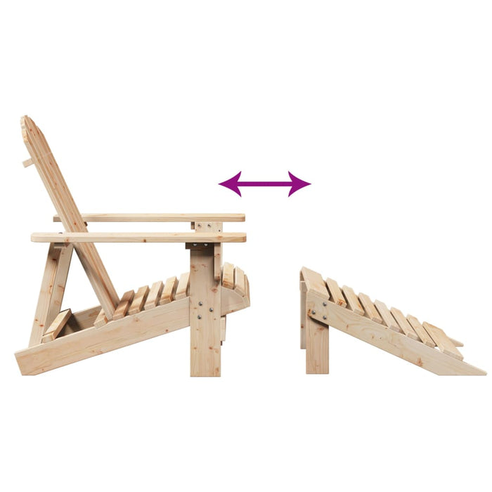 Sedia Adirondack con Ottomana in Legno Massello di Abete 4007240