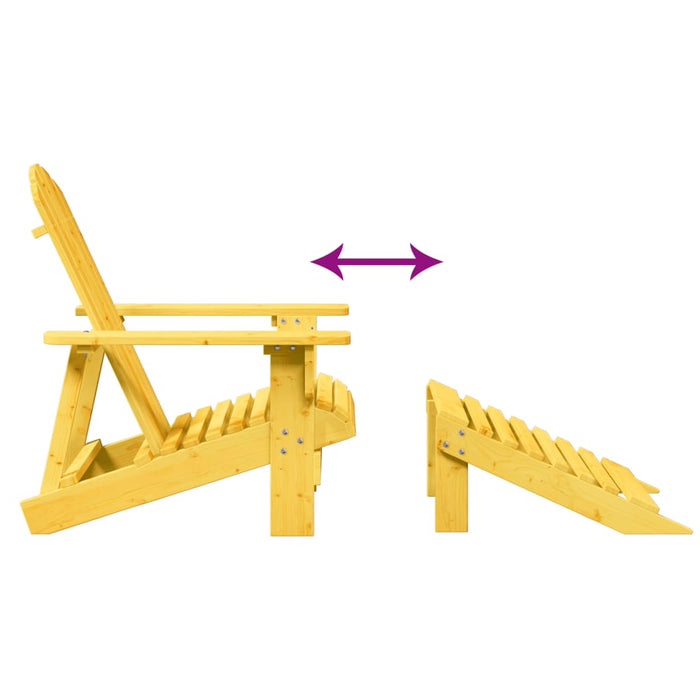 vidaXL Sedia Adirondack con Ottomana Gialla in Legno Massello di Abete