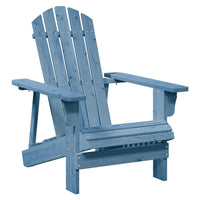 vidaXL Sedia Adirondack con Ottomana Blu in Legno Massello di Abete