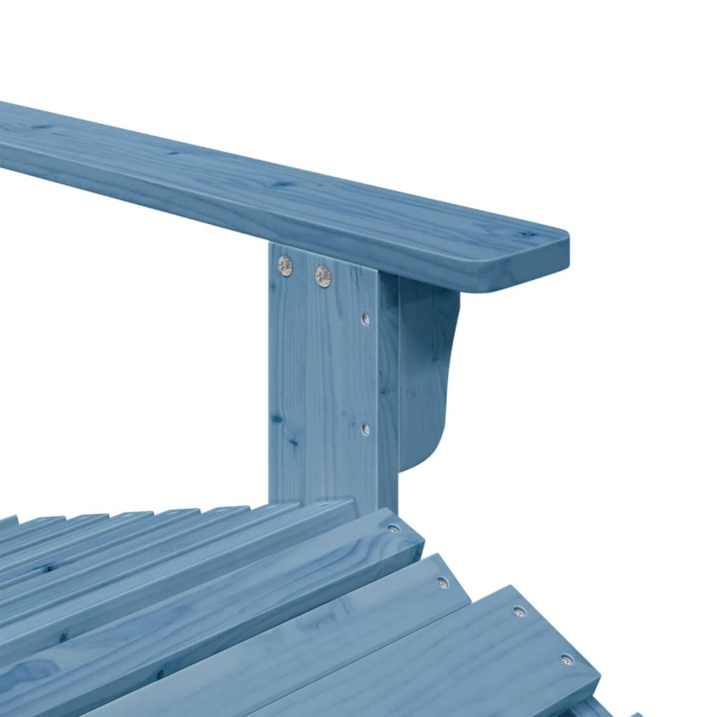 vidaXL Sedia Adirondack con Ottomana Blu in Legno Massello di Abete
