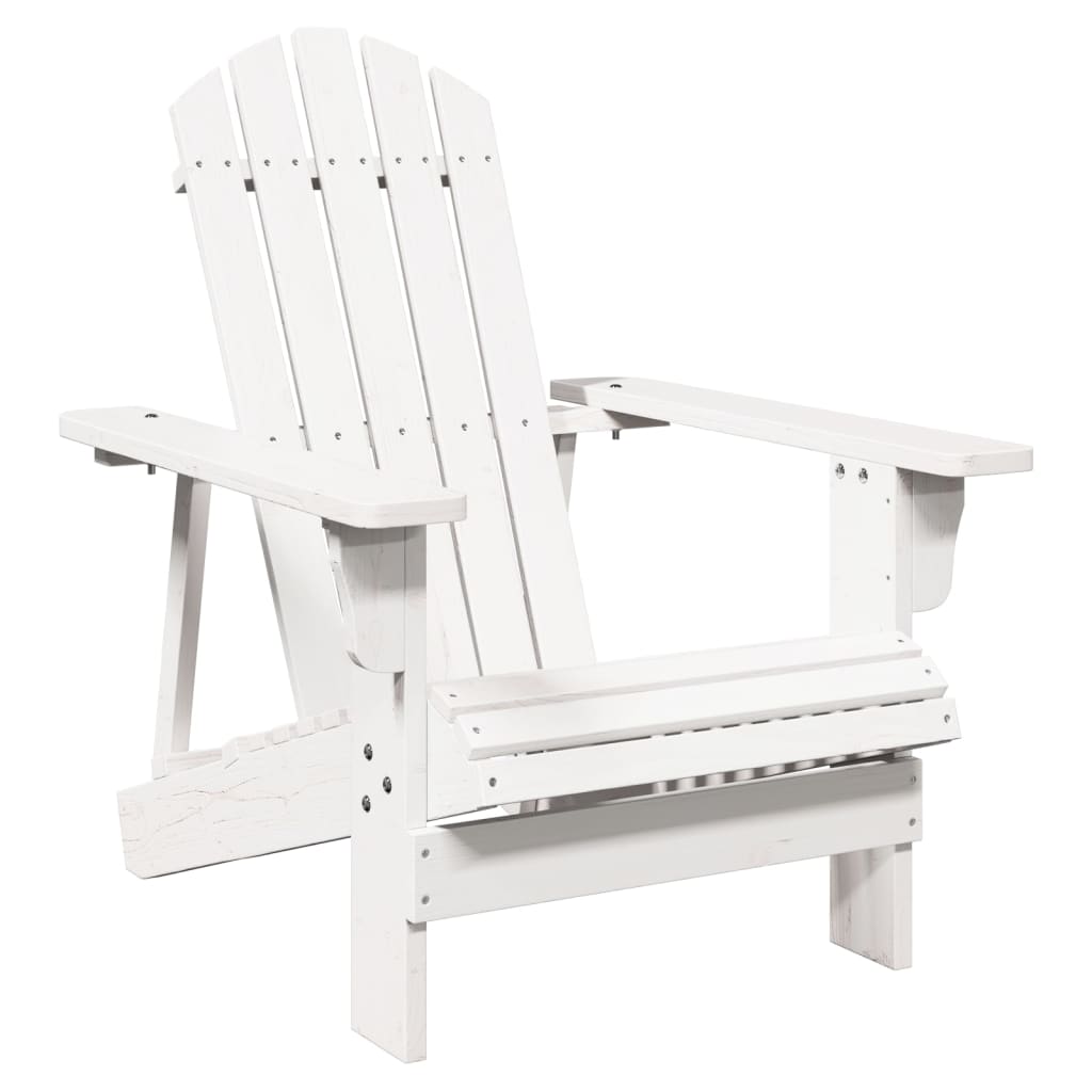 Sedia Adirondack Bianca 69x85x90,5 cm Legno Massello di Abete 4007243