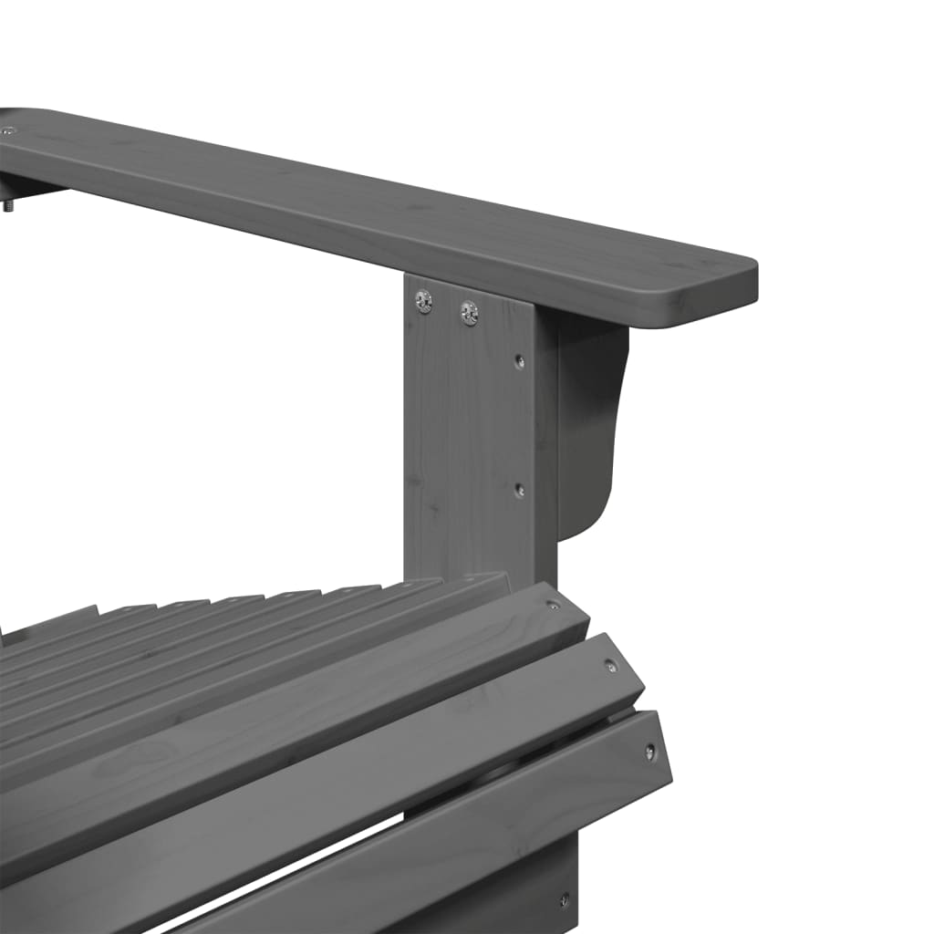 vidaXL Sedia Adirondack Grigia 69x85x90,5 cm Legno Massello di Abete