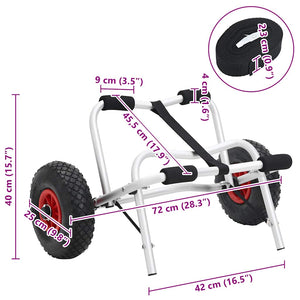 Carrello per Kayak Pieghevole 45 kg in Alluminio 94873