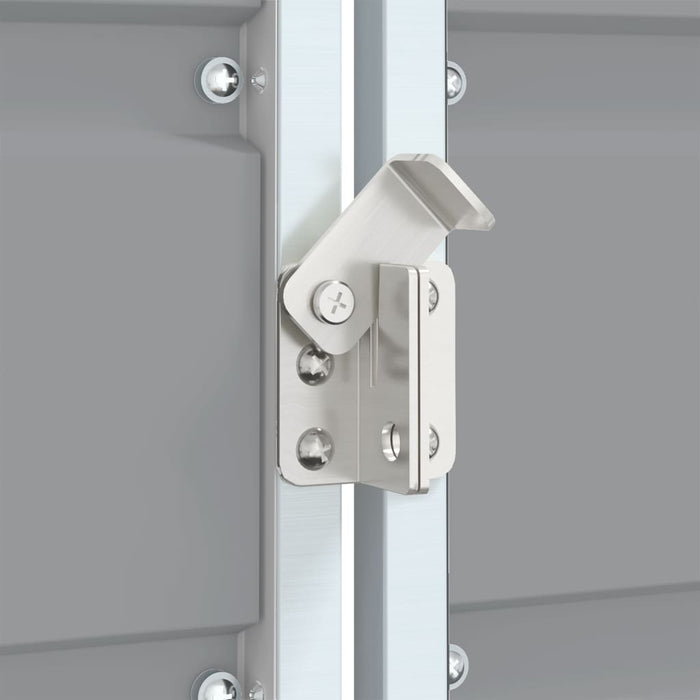 vidaXL Copribidone con Ruote per 2 Bidoni Grigio 144x81x113 cm Acciaio