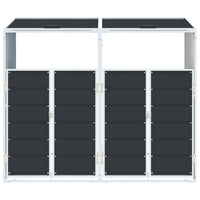 vidaXL Copribidone Ruote per 2 Bidoni Antracite 144x81x113 cm Acciaio