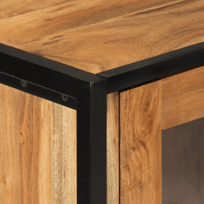 Mobile da Bagno 40x27x190 cm in Ferro e Legno Massello Acacia 3217118