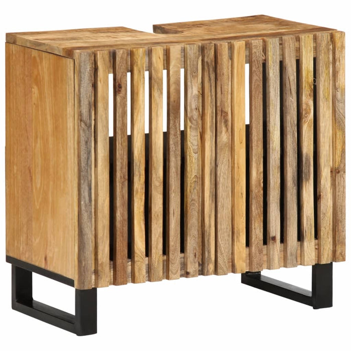 vidaXL Set Mobili da Bagno 2pz in Legno Massello di Mango Grezzo