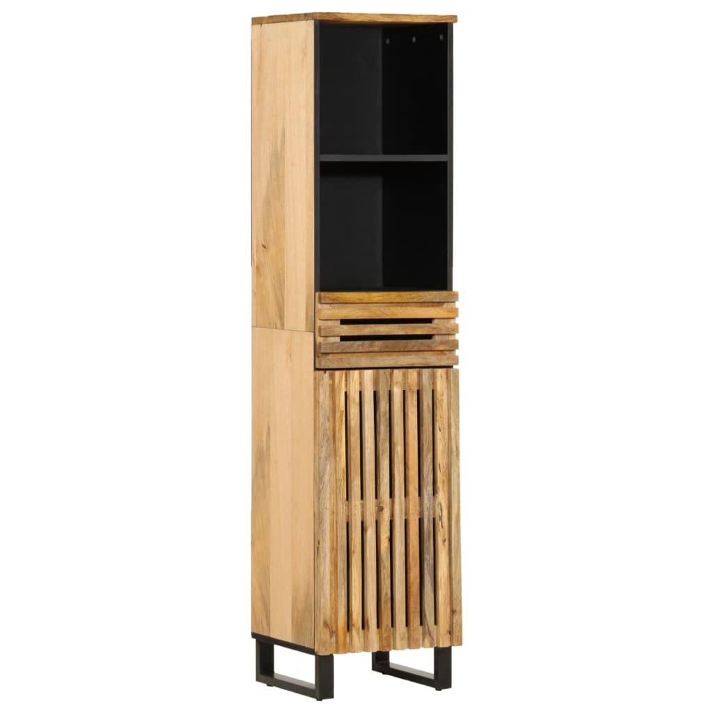 vidaXL Set Mobili da Bagno 3 pz in Legno Massello di Mango Grezzo