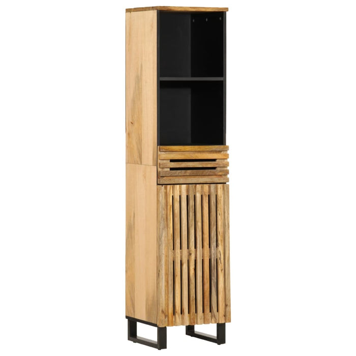 vidaXL Set Mobili da Bagno 3 pz in Legno Massello di Mango Grezzo