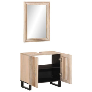 vidaXL Set Mobili da Bagno 2pz in Legno Massello di Mango