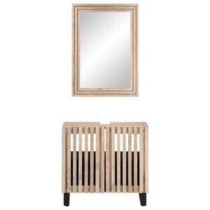 vidaXL Set Mobili da Bagno 2pz in Legno Massello di Mango
