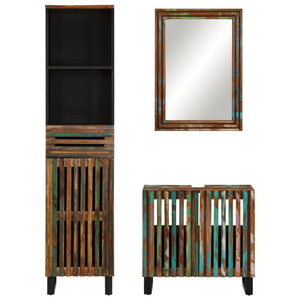 vidaXL Set Mobili da Bagno 3pz in Legno Massello di Acacia
