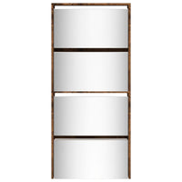 Scarpiera con Specchio a 4 Livelli Rovere Fumo 63x17x134 cm 3228277
