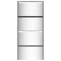 Scarpiera con Specchio a 4 Livelli Grigio Sonoma 63x17x134 cm 3228278