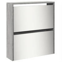 Scarpiera con Specchio a 5 Livelli Grigio Sonoma 63x17x169,5 cm 3228284