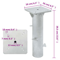 Base per Ombrellone Interrata Argento 16x16x39,5 cm Acciaio 4003367