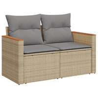Set Divano da Giardino 9 pz con Cuscini Beige Misto Polyrattan 3225828