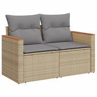 Set Divano da Giardino 5 pz con Cuscini-Sofa da Giardino-Divanetto da esterno Beige Misto Polyrattan 545518