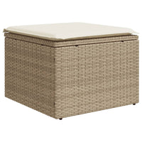 Set Divano da Giardino 4 pz con Cuscini Beige in Polyrattan