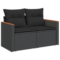 Set Divani da Giardino 5 pz con Cuscini in Polyrattan Nero 3225908