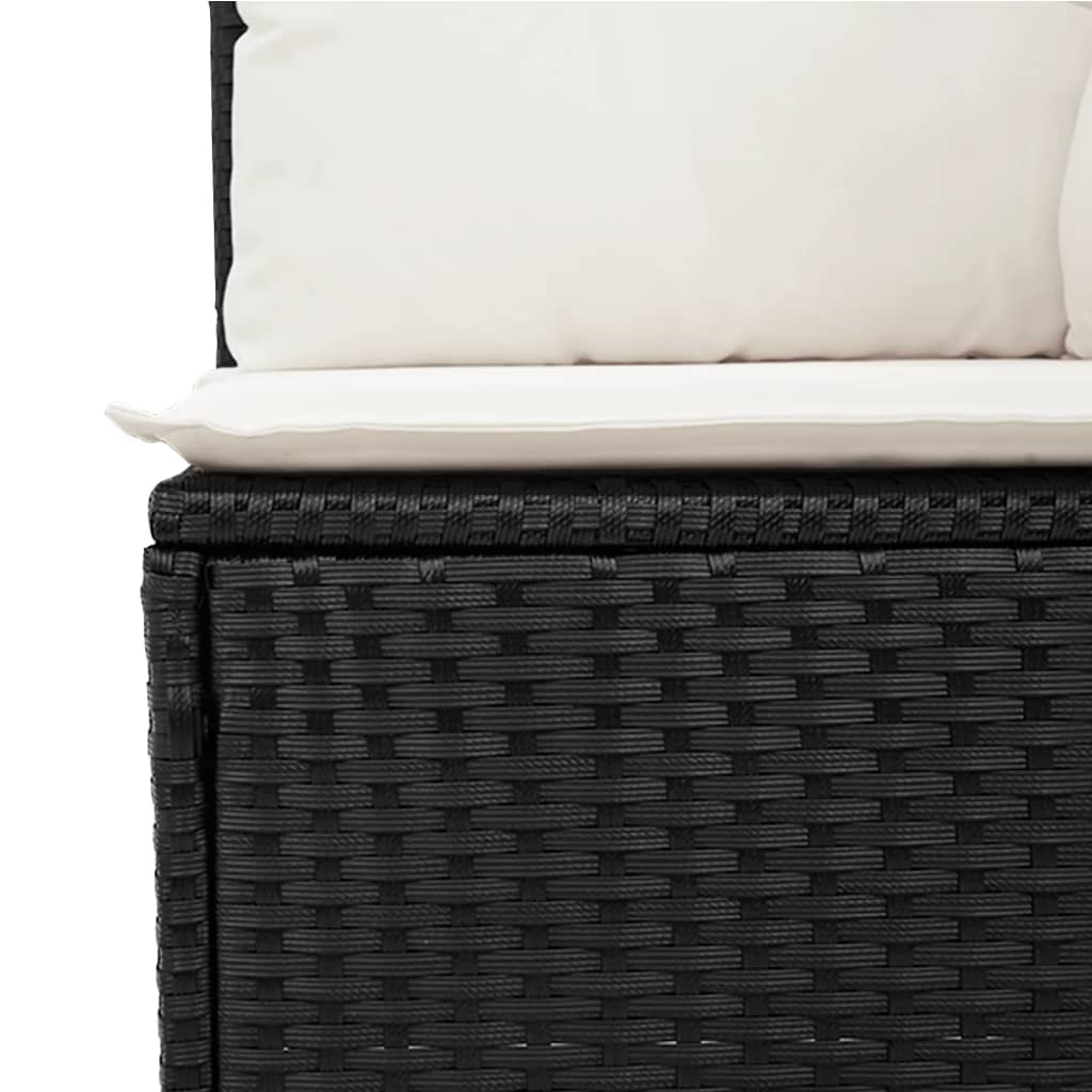 Set Divani da Giardino 5 pz con Cuscini in Polyrattan Nero 3225937