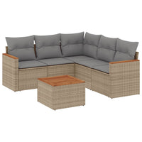 Set Divano da Giardino 6 pz con Cuscini Beige Misto Polyrattan 3225968