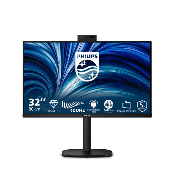 Monitor philips lcd ips led 100hz 31.5 wide 32bu3601h/00 4ms mm softblue qhd 1000:1 black 2xhdmi dp hub usb webcam l fino:31/10 - 32B2U3601H/00