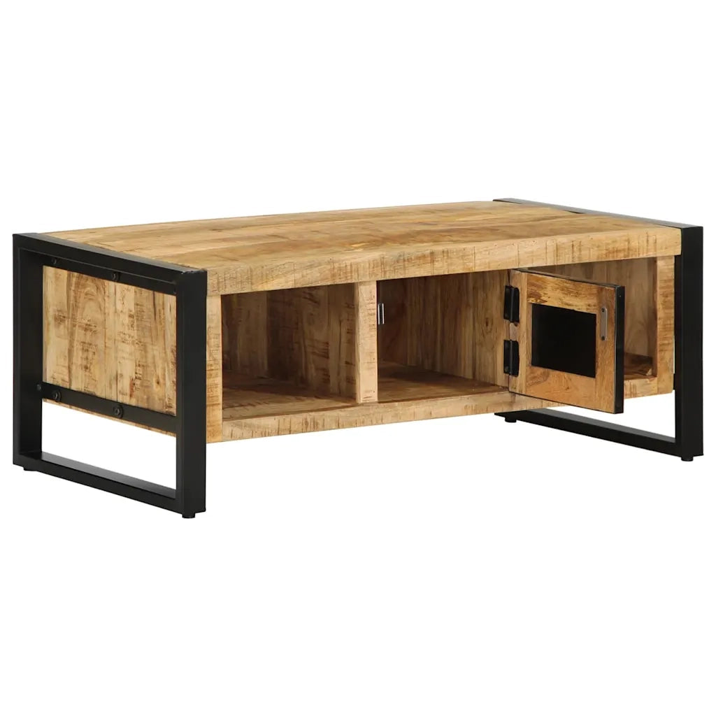 Tavolino da Salotto 90x50x36 cm Legno Massello di Mango Grezzo 4013555